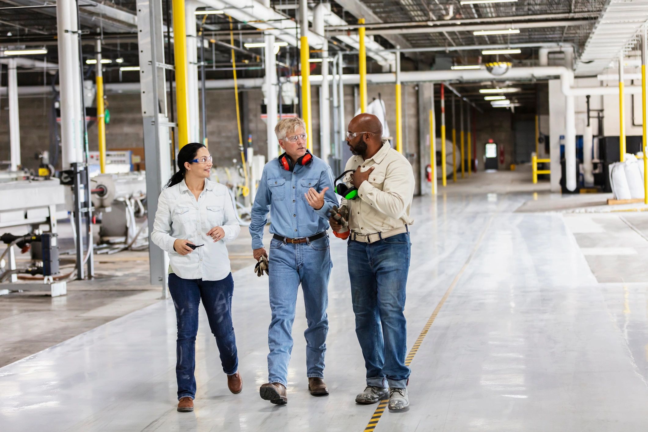 Industrial crew supporting cleaning and facility work
